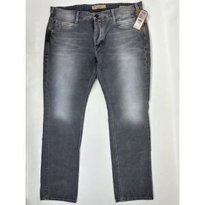 Guess Vermont Jeans Low Rise Slim Fit Taper Leg Gobi Gray Size 40x34 Button Fly